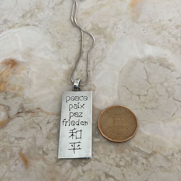 925 Sterling Silver “Peace” Necklace (Proceeds to Doctors Without Borders) - Picture 9 of 11